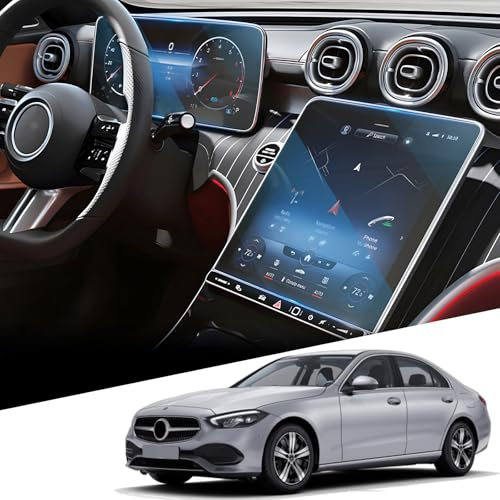 WEIPIN Navigation + Digital Cockpit Schutzfolie für Mer-cedes C-Klasse W206 / GLC X254 2022 2023 2024 2025 Gehärtete glas Schutzfolie für GLC X254 Zubehör Passend mit aus 9H Kratzfest
