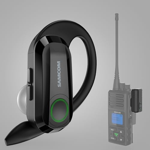 SAMCOM Auricular inalámbrico con dongle de 2 pines para radios de 2 vías | BTEAR-02 Auriculares inalámbricos PTT Micrófono K Plug para K-12 Personal de la Escuela Minorista Hotel Walkie Talkie (Radio
