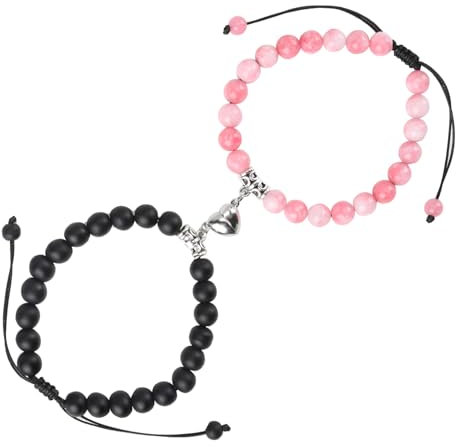 Magnetic Couple Bracelet, 2Pcs Matching Friendship Bracelets Magnet Couple Bracelets Love Bracelets for Couples, Relationship Bracelets Long Distance Bracelets for Women Men Couple Lover Best Friend