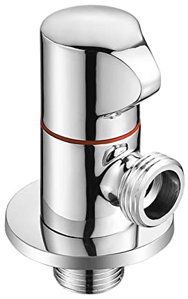 Eckwasserventile Waschbecken Schwarz, Messing-Absperrventil, Warm- und Kaltwasser, Absperrventilhahn, Chrom-Eckventil 1/2 Zoll, Absperrventil 1/2, Chrom A charitable