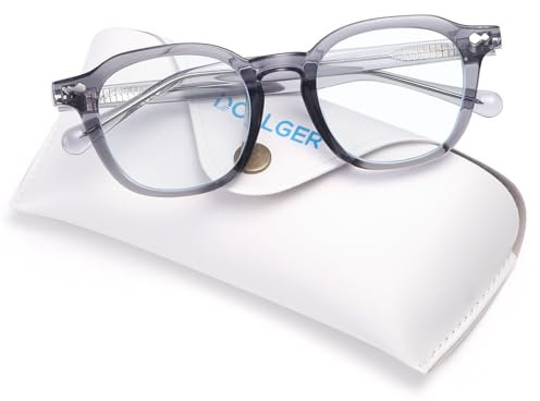 Dollger Gafas con filtro de luz azul para hombre Gafas cuadradas con filtro de luz azul Montura grande Anti luz azul PC TV Gaming Unisex Gris