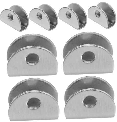 ANDRESLAD 8pcs Stainless Steel Glass Shelf Clamp Brackets for Wall Mounting Mirror Clips Glass Clamps