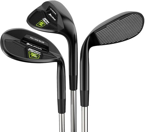 Orlimar Golf Spin Tech Full Face 3-Piece Black Left Handed Wedge Set for Men - 52 56 60 (Pitching Wedge/Sand Wedge/Lob Wedge)