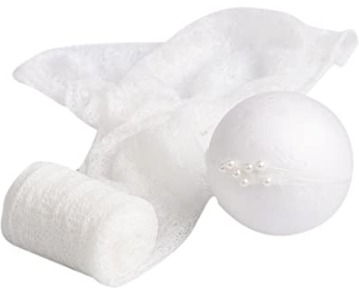 Babytragetuch Fotorequisiten Satz aus Mohair in Weiß mit Kopfbedeckung | Babyfoto Requisiten für Fotografie und Zuhause, Neugeborene Zubehör für Kreative Aufnahmen