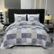 DECMAY Tagesdecke 220x240 Grau Patchworkdecke Bettüberwurf Tagesdecke, Überwurfdecke Bett für Doppelbett, 3-teiliges Tagesdecke mit Kissen Set, Mikrofaser, Romantisches und gemütliches Design