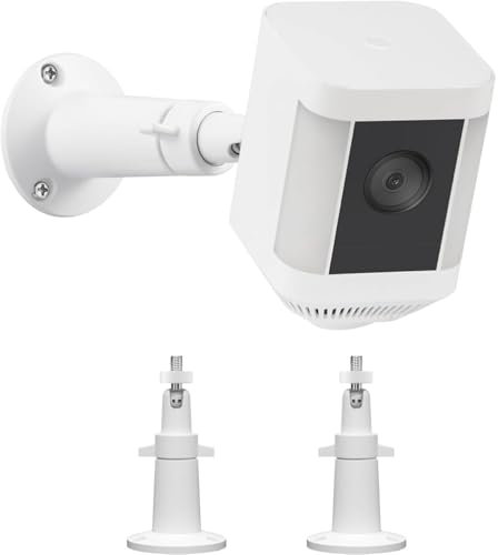 2 Pack Wall Mount Bracket Compatible with Ring Spotlight Cam Battery and Ring Spotlight Cam Plus/Pro (Battery),360° Adjustable Security Bracket Holder for Security Camera Better View Angle