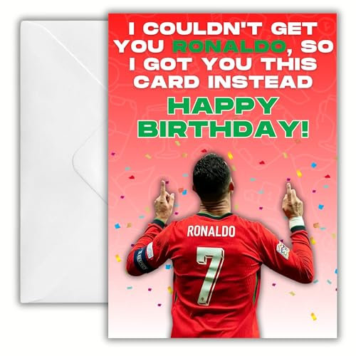 Cristiano Ronaldo Football Birthday Card - Anniversary Card - Liverpool Fan - Card For Son/Daughter - Football Fan Gift