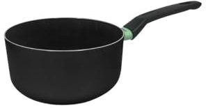 Fackelmann 688140 casserole tous feux 18 cm, casserole antiadhésive, casserole revêtement céramique, casserole sans PFAS, casserole tous feux, casserole induction, Aluminium, Noir, Vert, 18 cm