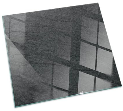 Piastra per camino e stufa 60x60 cm Protezione del Pavimento di Vetro Temperato Quadrato Resistente a Scintille Design Elegante Resistente alle Alte Temperature - Struttura della pietra