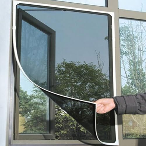 Fenster Fliegengitter - Mückenschutz ohne Bohren - Katzensicher Katzengitter Fenster Ohne Bohren Katzen Fenstergitter Stabil für Alle Fenster Dachfenster, 150 cm x 200 cm