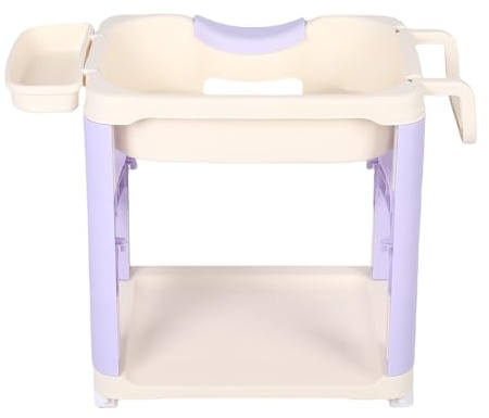 Comfortable Shampoo Tray Hair Wash Basin, Lying Down Reusable Shampoo Tray with Universal Wheels for Home Use (Purple)