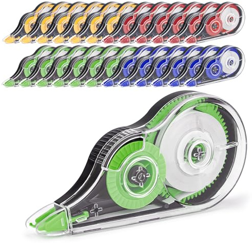JEFURE Bianchetto a Nastro, 24 Pezzi, 12 m x 5 mm, 4 Colori