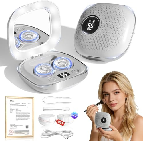 2025 Upgraded Ultrasonic Contact Lens Cleaner【50KHz Germany Super Motor】【Top1 Intelligent Chip-Smart Modes】 Gentle Cleaning & 99% Brightness, Portable Soft Contact Lens Care Tools Home Travel (Grey)