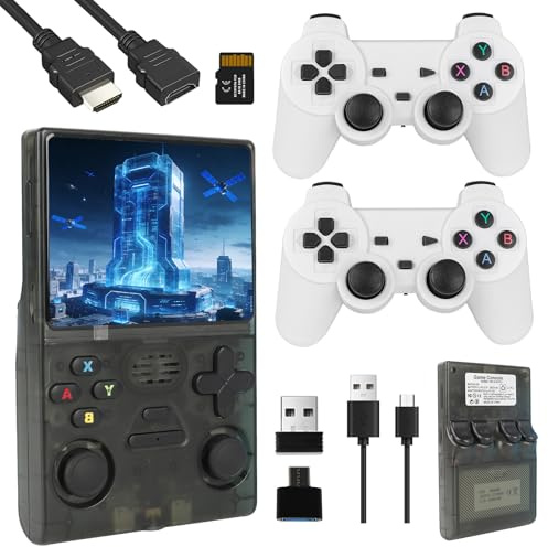 R36S Retro Handheld Game Konsole mit mit 64 GB integriertem Speicher, über 40.000 Klassische Videospiele, 3000-mAh-Batterie, Tragbare Spielkonsole für Jugendliche und Erwachsene