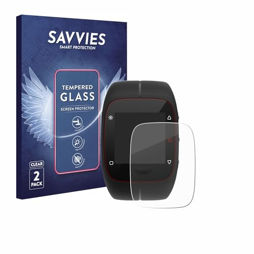 Savvies Panzer Schutz Glas für Polar M400 / M430 (2 Stück) 9H Hartglas, Anti-Fingerprint, Displayschutz
