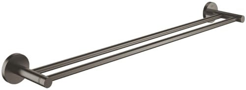 Grohe Essentials Brushed Hard Graphite Doppelhandtuchhalter, 600 mm