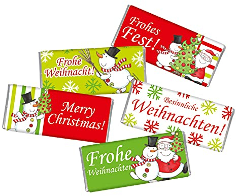 STEINBECK Weihnachten 5 mal 8g Mini-Schokolade Adventskalender Befüllung Weihnachtsmann Schneemann Wichtelgeschenk