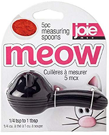 Joie Kitchen Gadgets 067742-125002 Meow cat Measuring Spoon, Mixed, Black/White