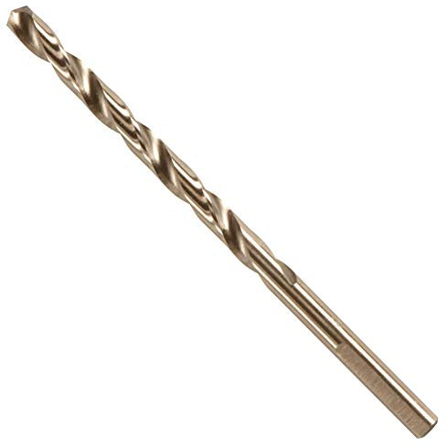 BOSCH CO2139B 1-Piece 3/16 In. x 3-1/2 In. Cobalt M42 Metal Drill Bit with Three-Flat Shank for Drilling Applications in Stainless Steel, Cast Iron, Titanium, Light-Gauge Metal, Aluminum