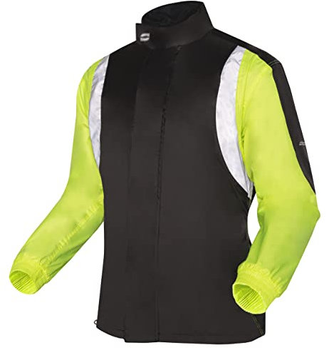 OZONE MOTO Marin Veste de Pluie Moto Imperméable Taille et Poignets élastiqués Doublure Mesh Panneaux réfléchissants