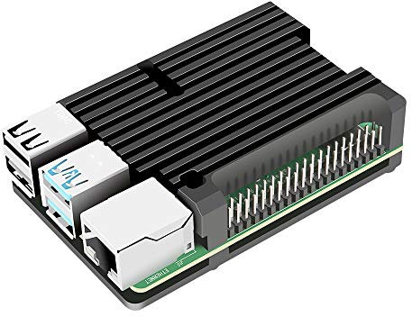 Dorhea for Raspberry Pi 4 B Heavy Metal Case, Raspberry Pi Aluminum Alloy Case with Passive Cooling Fast Kit Armor Case for Raspberry Pi 4 B (Black)