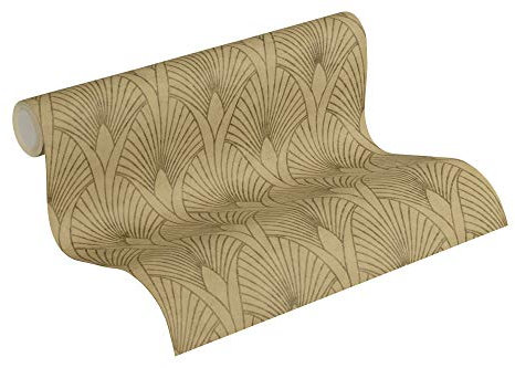 Livingwalls Vliestapete New Walls Tapete 50's Glam Art Deco Optik 10,05 m x 0,53 m metallic braun beige Made in Germany 374272 37427-2