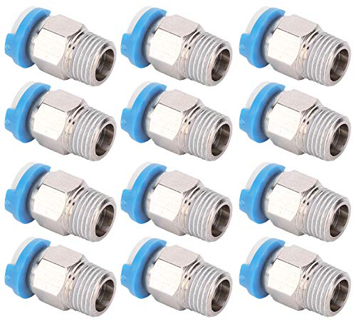 12-teiliges pneumatisches gerades PTFE-Rohr M10-Gewinde Push-to-Connect-Anschlüsse, gerade Push-In-Anschlussanschlüsse, Extruderzubehör für 3D-Drucker Bowden Extruder Extrusionskopf für 3D-Drucker