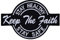 Aufnäher KEEP THE FAITH - STAY HEALTHY & SAFE Biker Patch/Bügelbild/Flicken für Jeans | Aufbügler für Reisekoffer | Applikation zum annähen/aufbügeln für alle Stoffe | 90x60mm