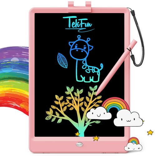 TEKFUN Maltafel Zaubertafel 8,5 Zoll, Lcd Schreibtafel Kinder Spielzeug ab 3 4 5 6 7 8 Jahre alt Junge Mädchen, Umweltfreundlich Heller Bunten Schrift Pad Lernspielzeug