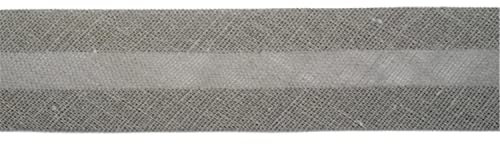 Jajasio Baumwoll Schrägband 25mm breit in 24 Farben, Einfassband Baumwolle Nahtband 23 ? dunkelgrau