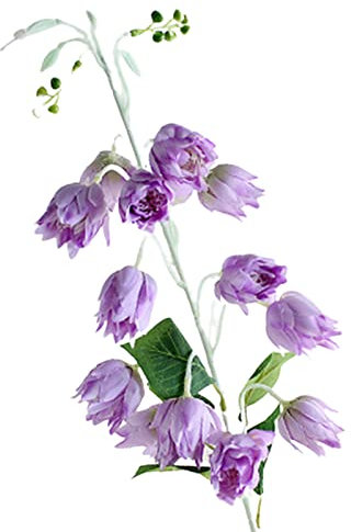 Bodhi2000 1 Zweig künstliche Schneeglöckchen Blumen Kunstseide Blumenarrangement Künstliche Campanula Blume für Zuhause Büro Dekoration Hellviolett