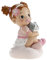 dekora - Tauffigur Taufe | Torte Taufe Mädchen mit Katze - 10 cm, Bunt, 310140
