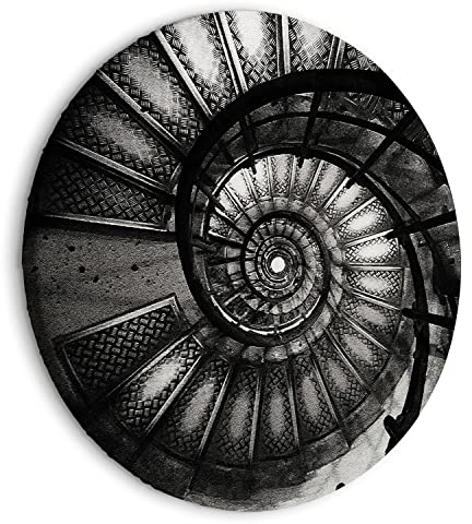murando - runde Bilder 3D Effekt 80x80 cm Leinwandbild 1 tlg Kunstdruck modern Wandbilder XXL Wanddekoration Design Wand Bild Architektur Treppe Abstrakt d-A-10003-bc-a