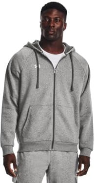 Under Armour Men's Rival Fleece Fz Hoodie, (025) Castlerock Light Heather / / White, 4XL