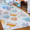 Mazovia Kinderzimmerteppich Antirutsch - Waschbar bis 30 Grad - Fuchs Tiere - Kurzflor Kinderteppich Teppich für Kinderzimmer - ÖKO-TEX - Teppiche Junge Mädchen Bunt Grau 140 x 200 cm