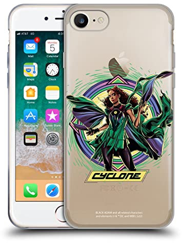 Head Case Designs Offizielle Black Adam Cyclone Graphics Gelhülle [Militärischer Schutzgrad] Kompatibel Mit Apple iPhone 7/8 / SE 2020 & 2022 Und Kompatibel Mit MagSafe