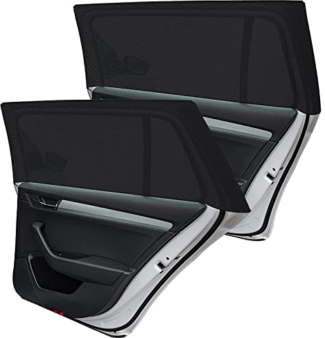 SUPERWALK 2Pcs Parasol Infantil Lateral Ventana para Coches Trasero Sombrilla Universal con protección UV Fácil instalación para Bebe, Niños y Mascotas (XL)