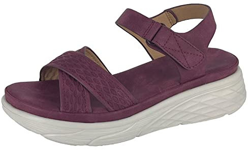 Cipriata L291BD-6 KATIA Womens Crossover Wedge Touch Fastening Sandal, Superlight Phylon Sole Merlot size 6 UK