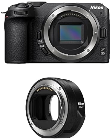 Nikon Z 30 Body (20,9 MP, 11 Bilder pro Sekunde, Hybrid-AF mit Fokus-Assistent, ISO 100-51.200, 4K UHD Video) + FTZ II (Adapter für F-Mount Objektive auf Z-Mount Kameras)