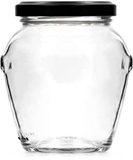 Di MATTEO F.V. Pots en verre pour la cuisine en lot de 6 unités style amphore de 250 g avec bouchon inclus pour Twist-Off en conserve lavables au lave-vaisselle