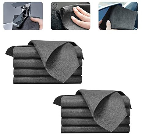 KUIRUNRX® 10 Paños de Limpieza Mágicos Espesos, Paños de Limpieza Mágicos, Paños de Limpieza, Paños de Limpieza de Microfibra Reutilizables, para Limpiar Cristales (11.81 * 11.81 Pulgadas)