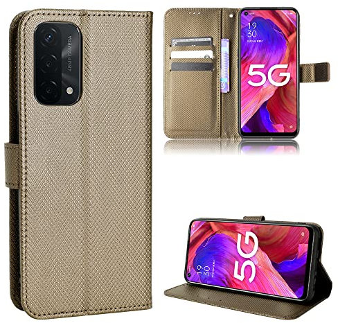 Coque Cuir pour Oppo A93 5G Coque Housse Etui Cover,Coque pour Oppo A54 5G CPH2195 / A74 5G CPH2197 Coque Etui en Cuir PU pour téléphone Portable Brown