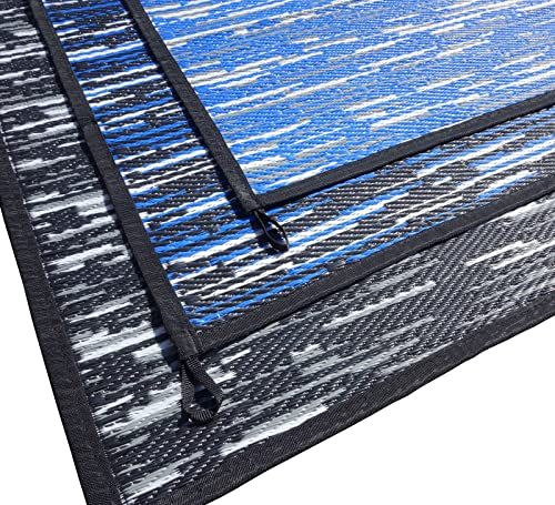 Outdoor Teppich ´´´odooro WAVETEX Platin 2,7m x 3m schwarz-grau | VIELE GRÖSSEN + Farben | 450 g/m² Camping Zeltteppich Vorzelt Garten Spieldecke Wohnwagen Camper | Premium
