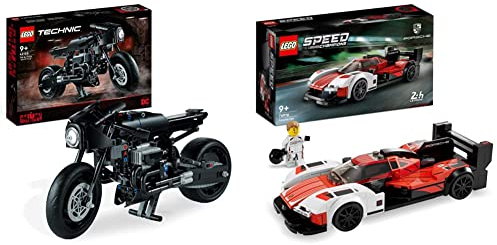 LEGO 42155 Technic The Batman - BATCYCLE Set, Motorrad-Spielzeug & 76916 Speed Champions Porsche 963, Modellauto-Bausatz, Rennfahrzeug Spielzeug für Kinder, 2023 Sammelset mit Fahrer-Minifigur