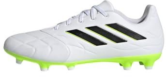 adidas Unisex Copa Pure.3 Firm Ground Boots Fußballschuhe, Cloud White/Core Black/Lucid Lemon, 46 2/3 EU