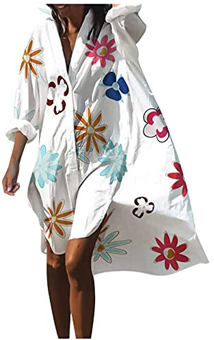 Tunika Damen Sommer Strand: Musselin Beach Pareos Strand Curvy Luftig Strandkleid Sexy Große Größen Kaftan Lang Elegant Urlaub Bikini Cover Up Sarong Ibiza Style Hippie Kleidung Häkelkleid