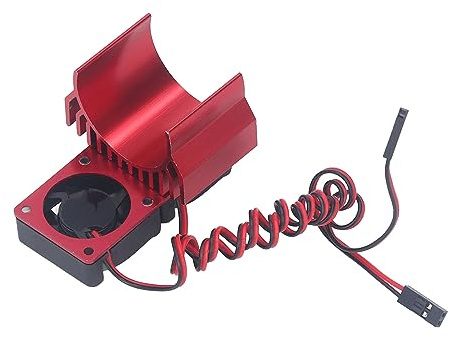 RC-Auto-Lüfter, IP44 Wasserdichter RC-Kühlkörper, Hochgeschwindigkeits-Lüfter, RC-Motor-Lüftergruppe für Traxxas Slash 4×4 VXL 1/10 RC-Car (Rot)
