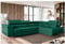 MEBLINI Schlafcouch mit Bettkasten - Ecksofa mit Schlaffunktion - Sofa mit Relaxfunktion und Kopfstützen - Couch L-Form - Eckcouch - Wohnlandschaft - MALIBA - 277x203x63cm Rechts - Grün Samt