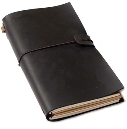 Notizbuch Reisende Notebook Reisende Leder Tagebuch Handmade Anmerkung Buch Journal Cinehide School Vintage stationär A5 A6 A7 Mini (Color : Black, Size : Passport 13x10cm)