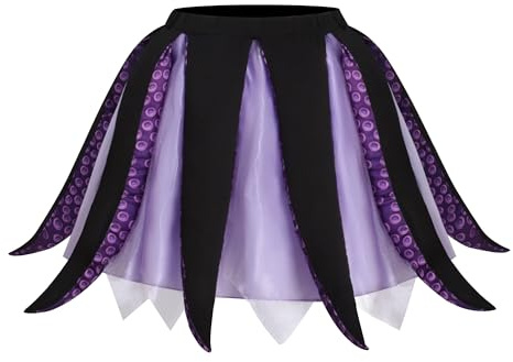 Wandamaga Frauen Ursula Kostüm Rock Meerjungfrau Bösewicht Ursula Tutu Kleid für Erwachsene
